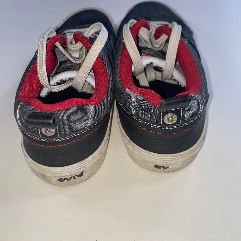 Levis‎ Mens 51935202A Denim Low Top Sneakers Navy Blue Red Size 8.5 US